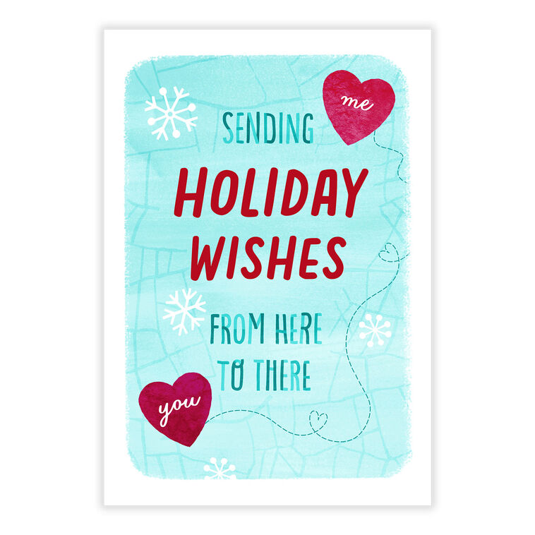Wishes from Here to There Map Holiday eCard, , large image number 2