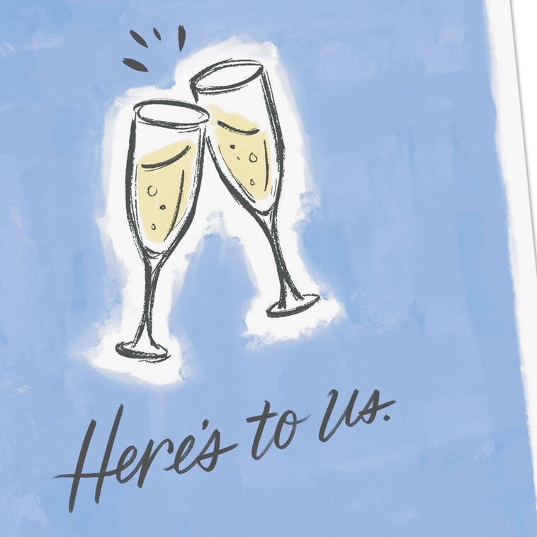 Clinking Champagne Glasses Blank Romantic Love Card Card Front Detail image number 3