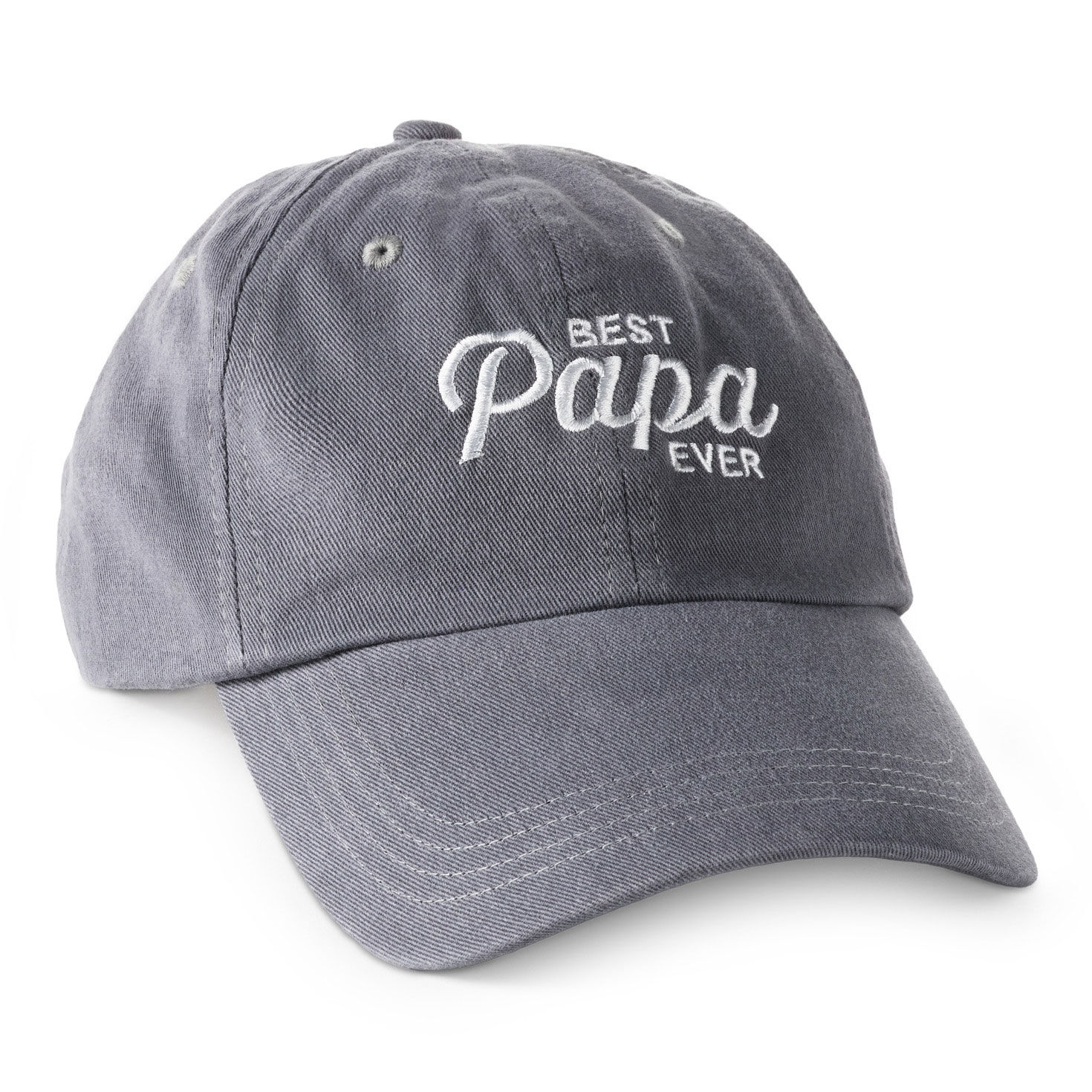 Best Papa Ever Gray Twill Baseball Cap