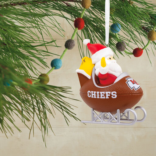 NFL Kansas City Chiefs Santa Football Sled Hallmark Ornament, 