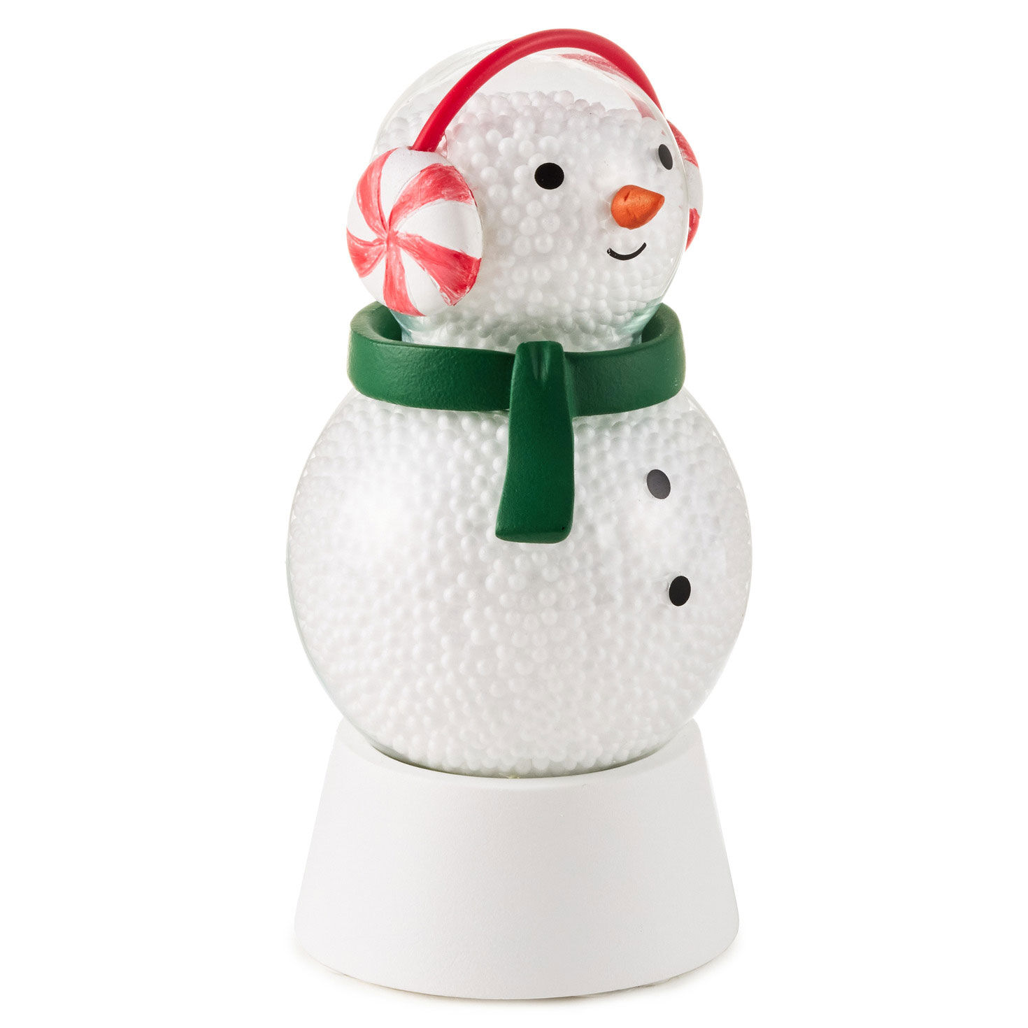 Snowman With Green Scarf Red Earmuffs Figurine side image number 3