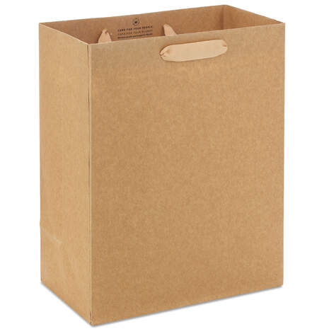 9.6" Brown Kraft Paper Medium Gift Bag, , large