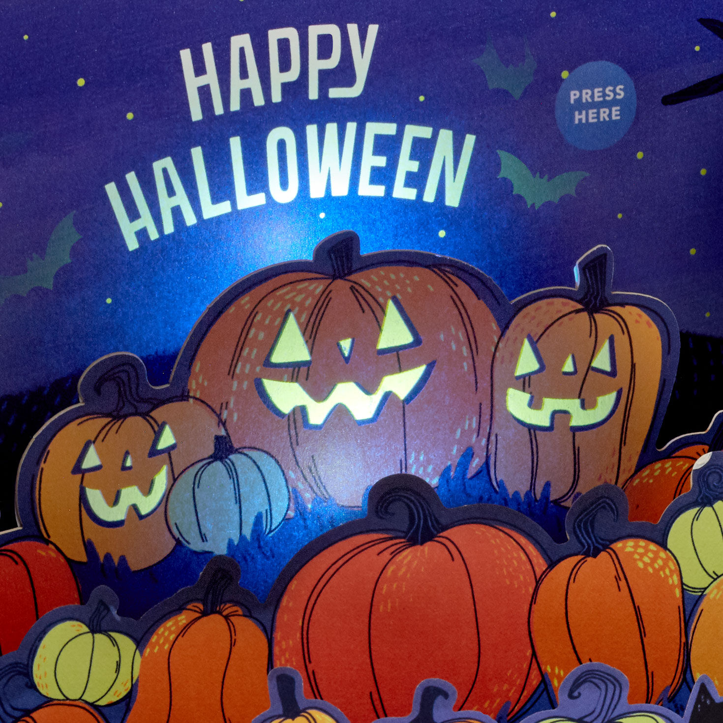 Light-Up Pumpkin Patch Musical Halloween Pop-Up Card sentiment detail image number 6