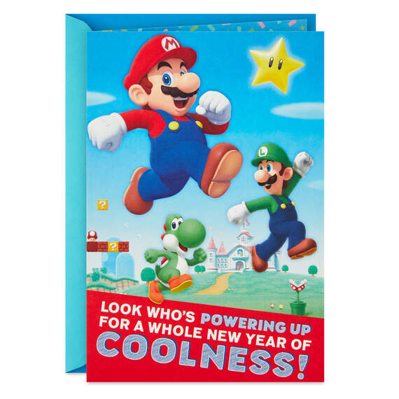 Super Mario New Year of Coolness Birthday Card