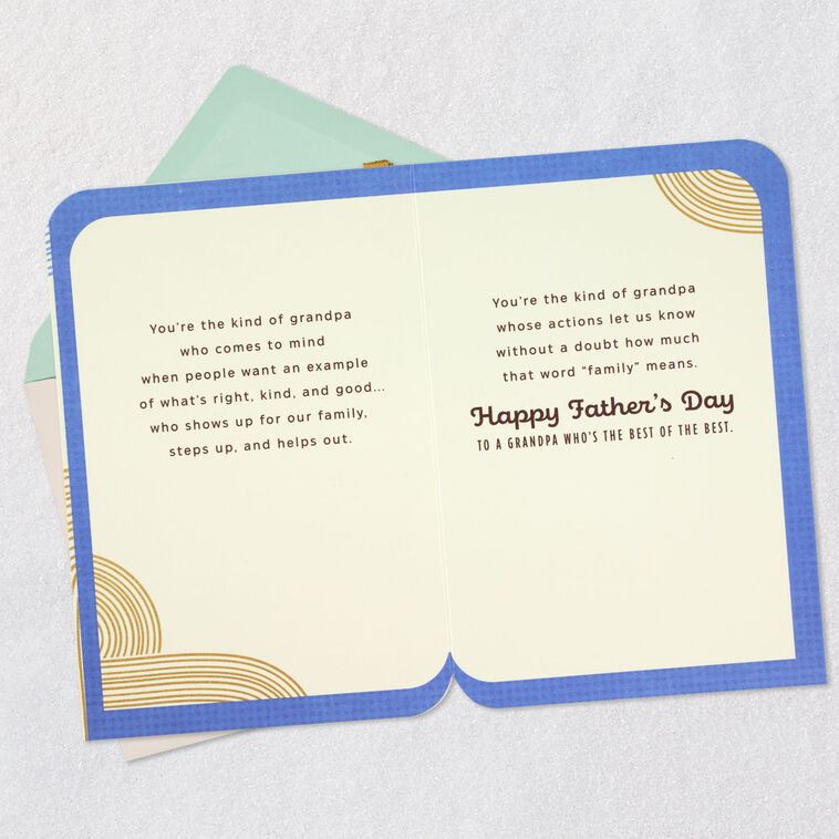 Concentric Arches Father's Day Card for Grandpa Open card with envelope image number 4