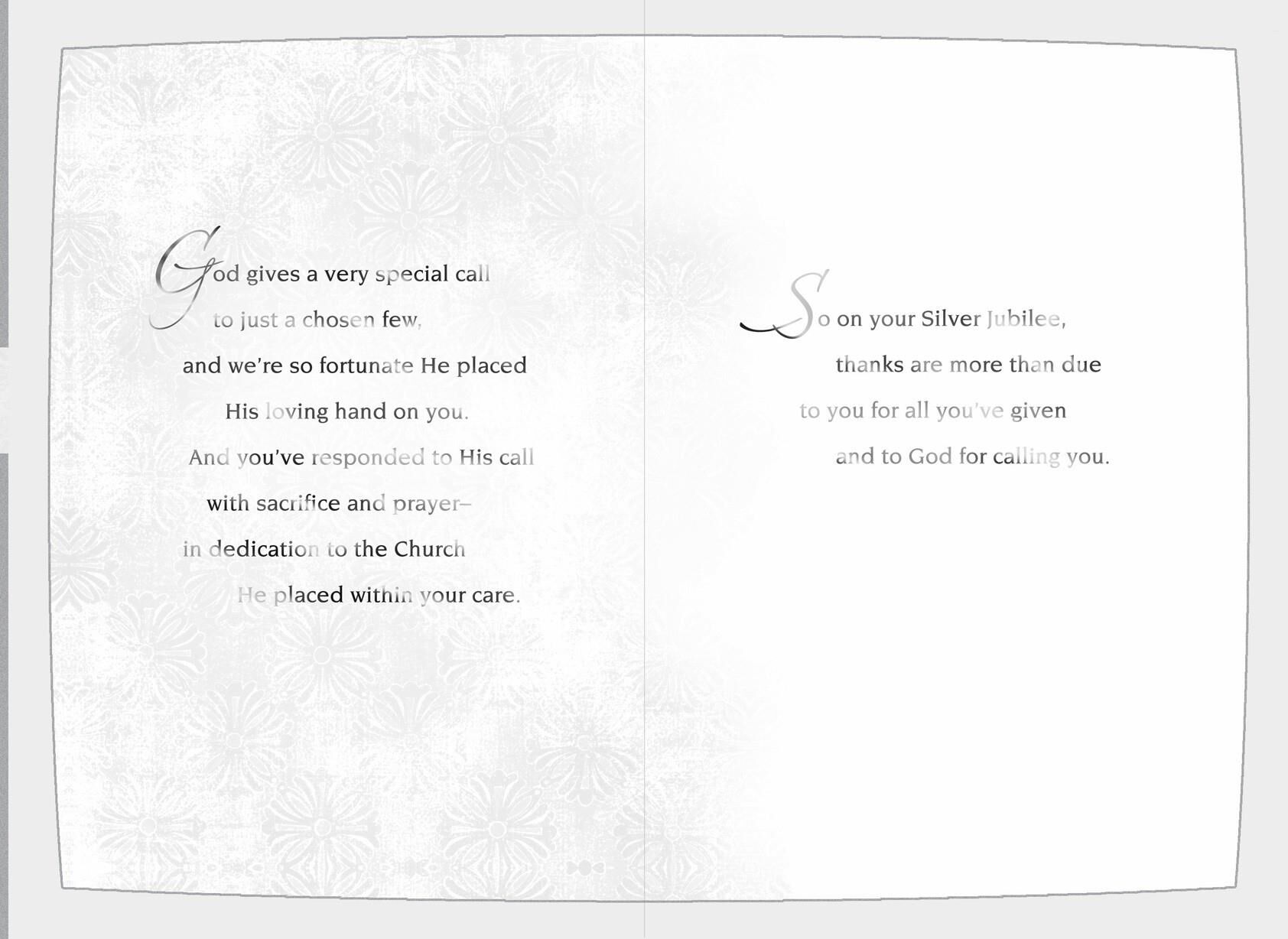 God’s Special Calling Silver Jubilee Card