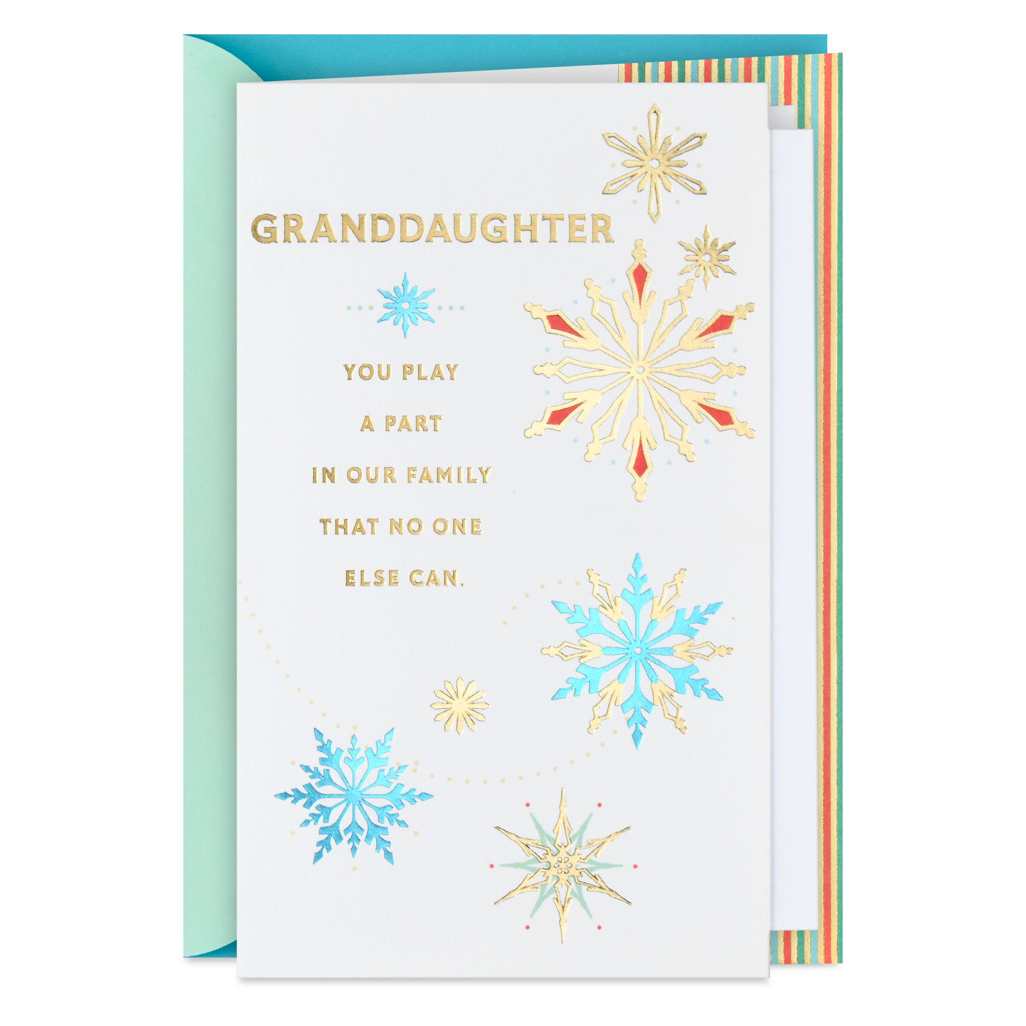 You're a Special Part of Our Family Christmas Card for Granddaughter