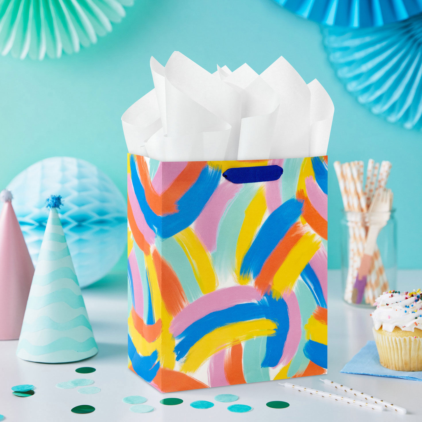 Watercolor Rainbows Medium Gift Bag in use image number 2