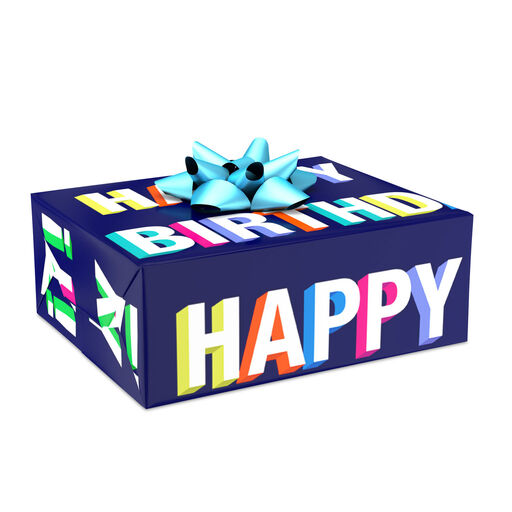 All-Caps Happy Birthday Wrapping Paper, 20 sq. ft., 
