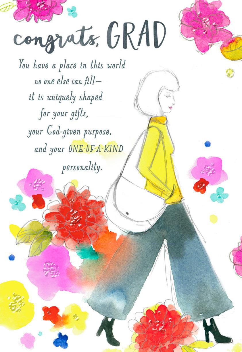 You Are One-of-a-Kind Religious Graduation Card for Female