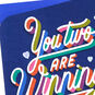 Modern Rainbow Lettering on Navy Anniversary Card Card Front Detail image number 5