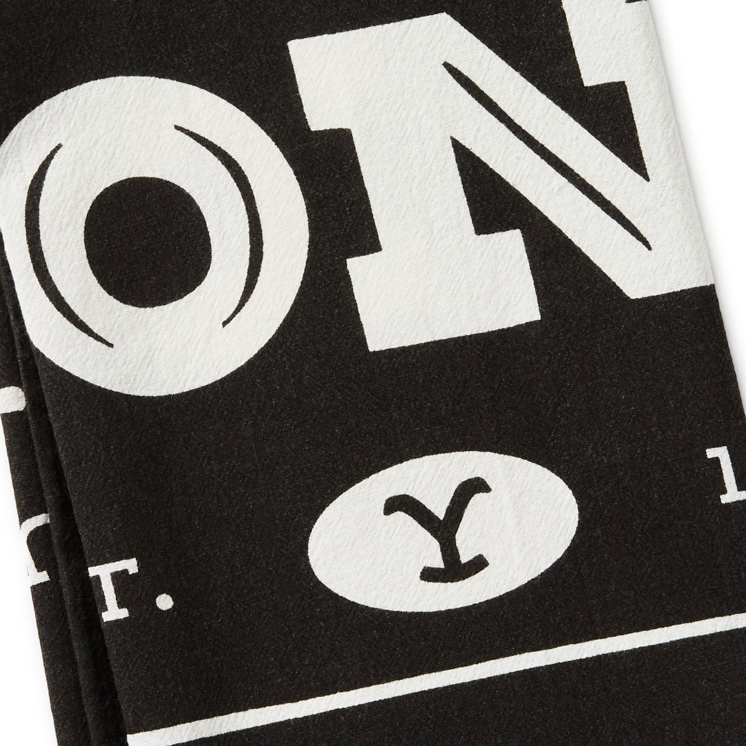 Yellowstone Dark Gray Tea Towel With Dutton Quote closeup view image number 3