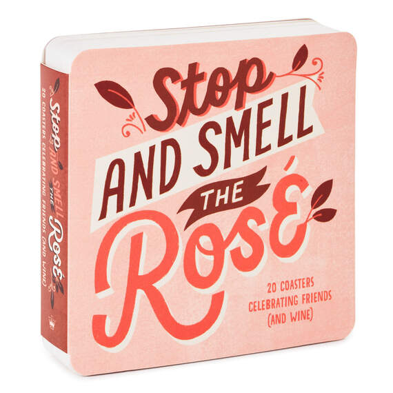 Stop and Smell the Rosé: 20 Coasters Celebrating Friends (And Wine) Book, , large image number 1