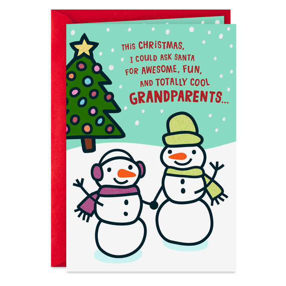 You're Awesome and Cool Christmas Card for Grandparents