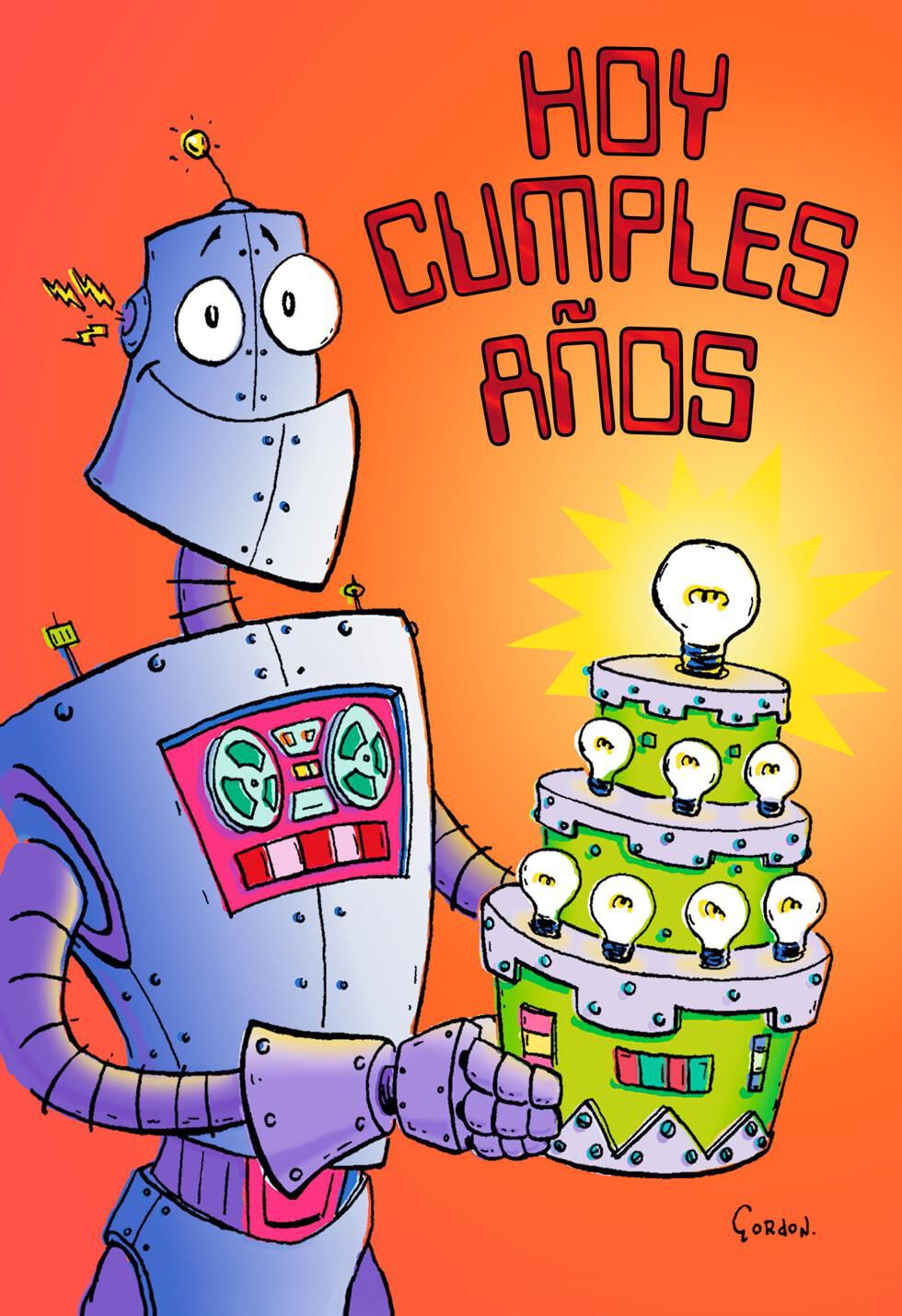Robot Cake Spanish-Language Birthday Card for Child
