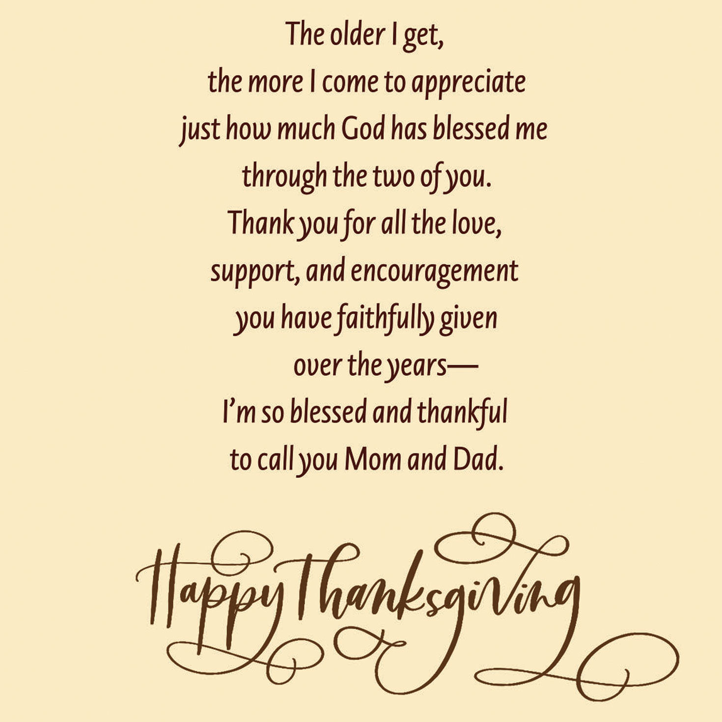 God Blessed Me With You Religious Thanksgiving Card for Mom and Dad, , large image number 2