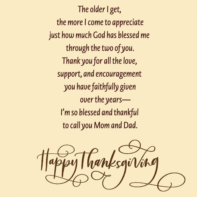 God Blessed Me With You Religious Thanksgiving Card for Mom and Dad, , large image number 2