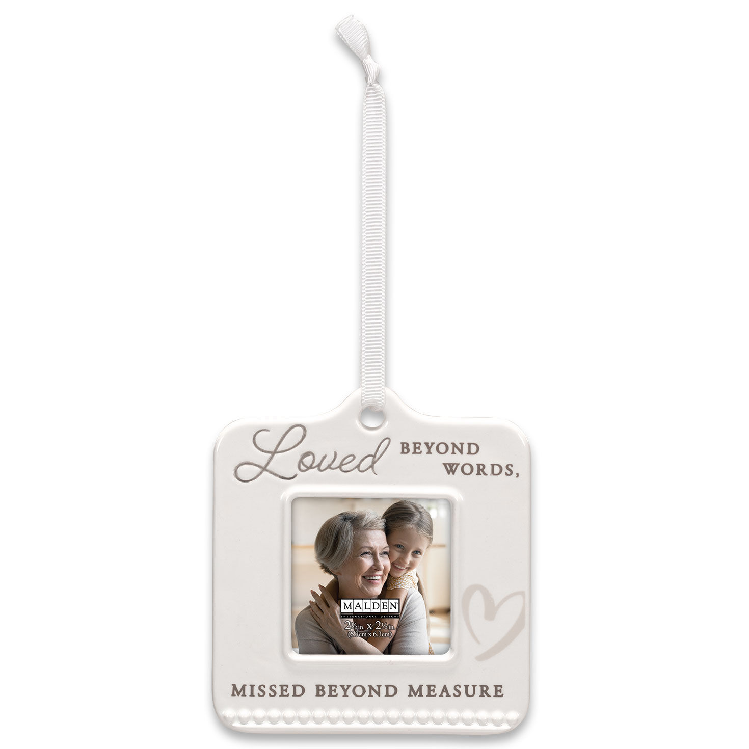 Loved Beyond Words Ceramic Frame Ornament, 4.5"