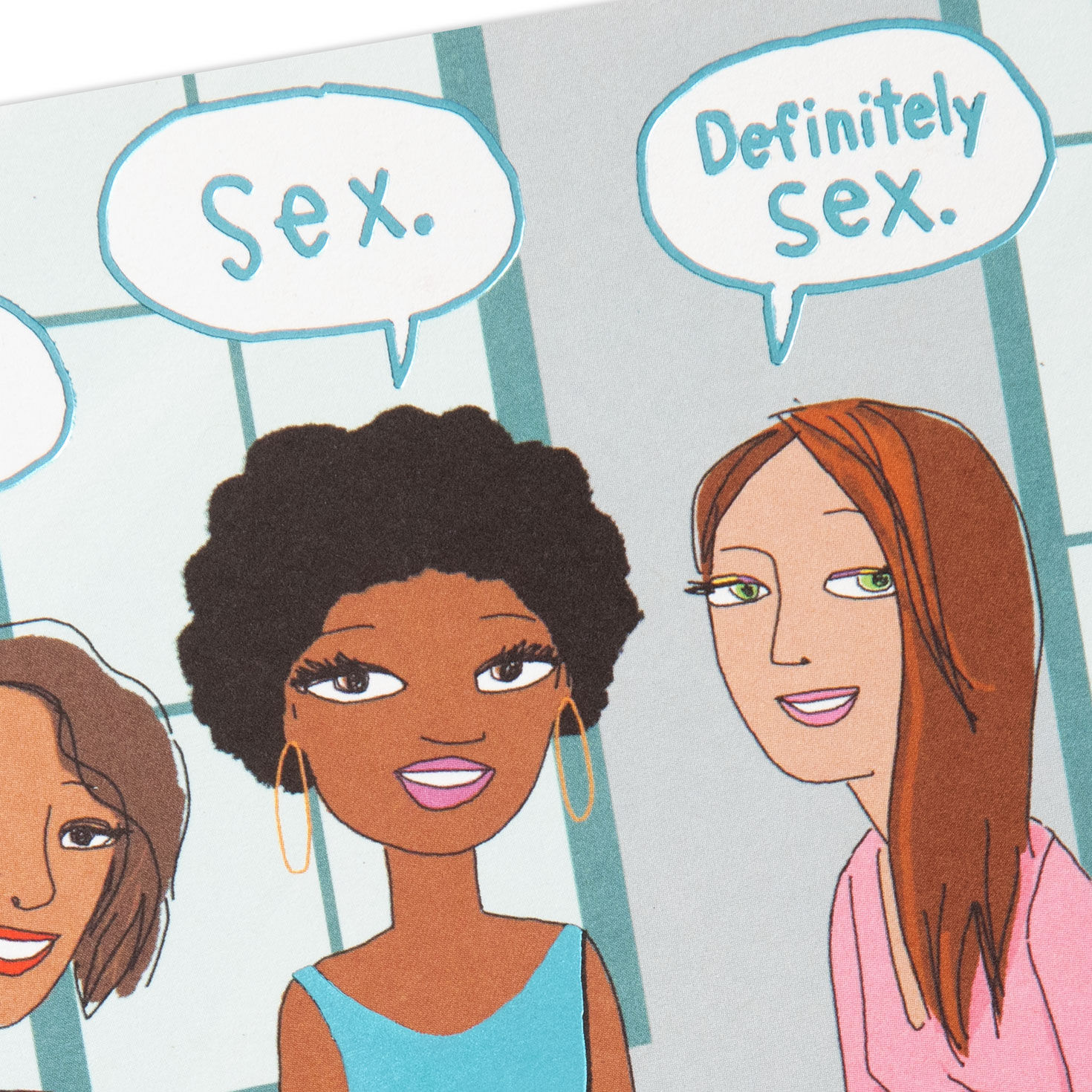 Cake or Sex Cartoon Funny Birthday Card for Her Card Front Detail image number 4