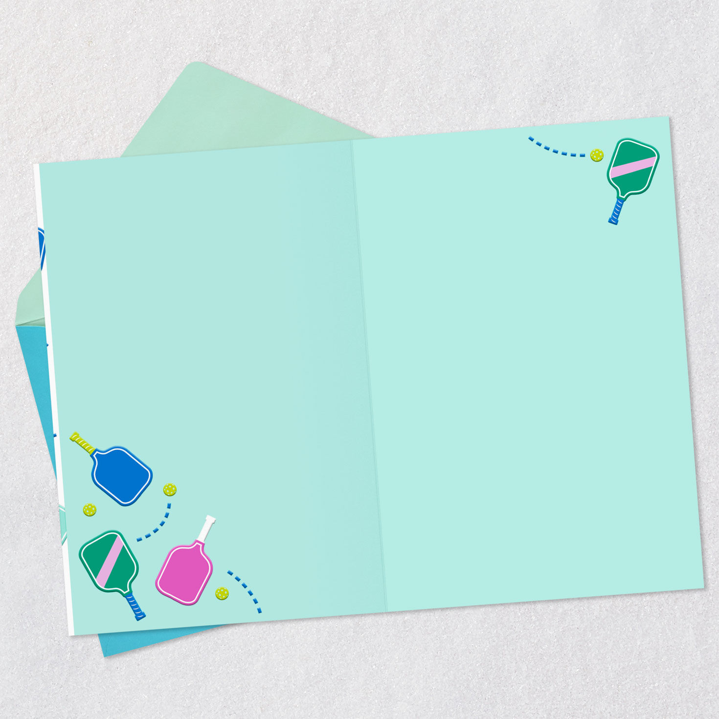 Colorful Pickleball Paddles Blank Card Open card with envelope image number 2