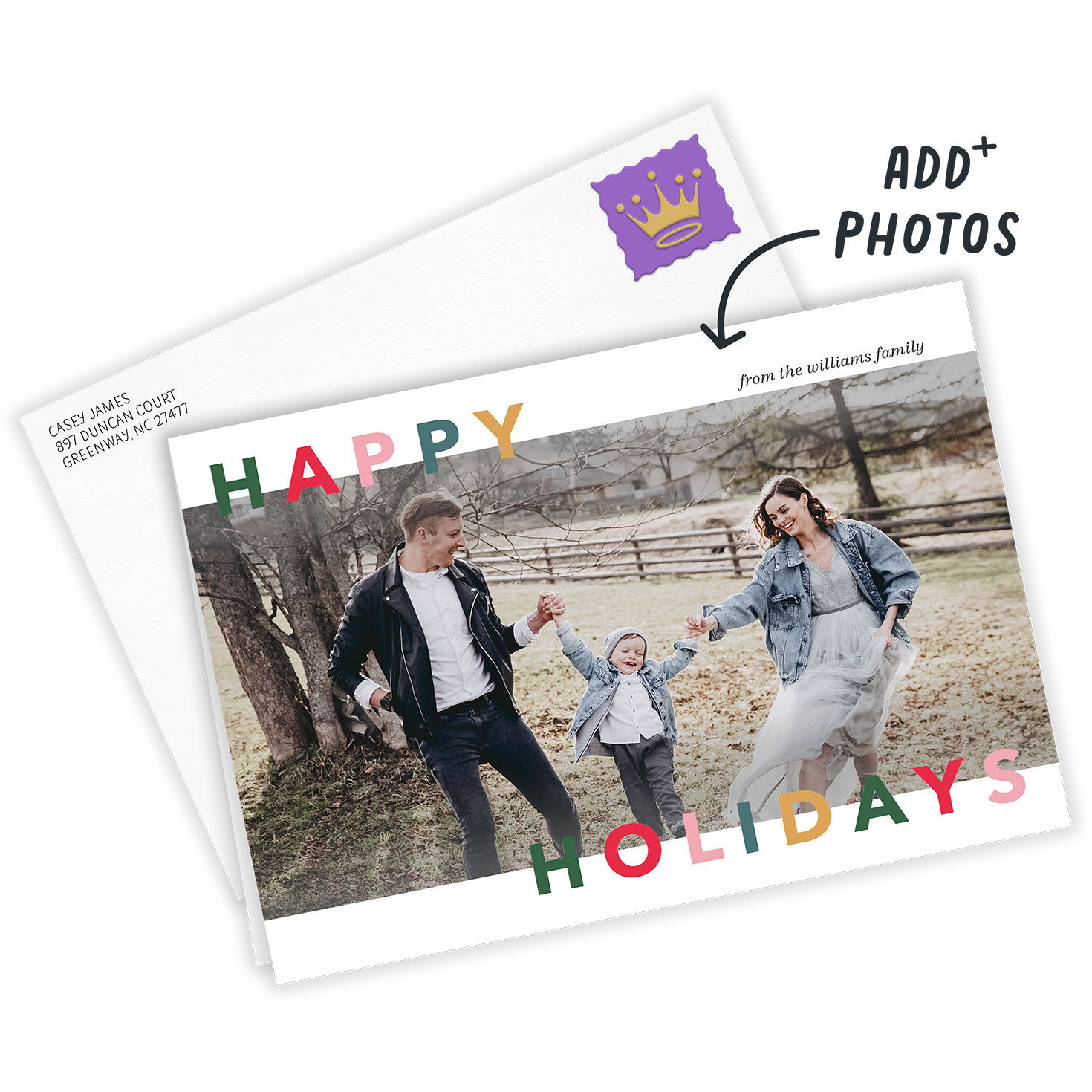 Personalized Happy Holidays Photo Card, , large image number 2