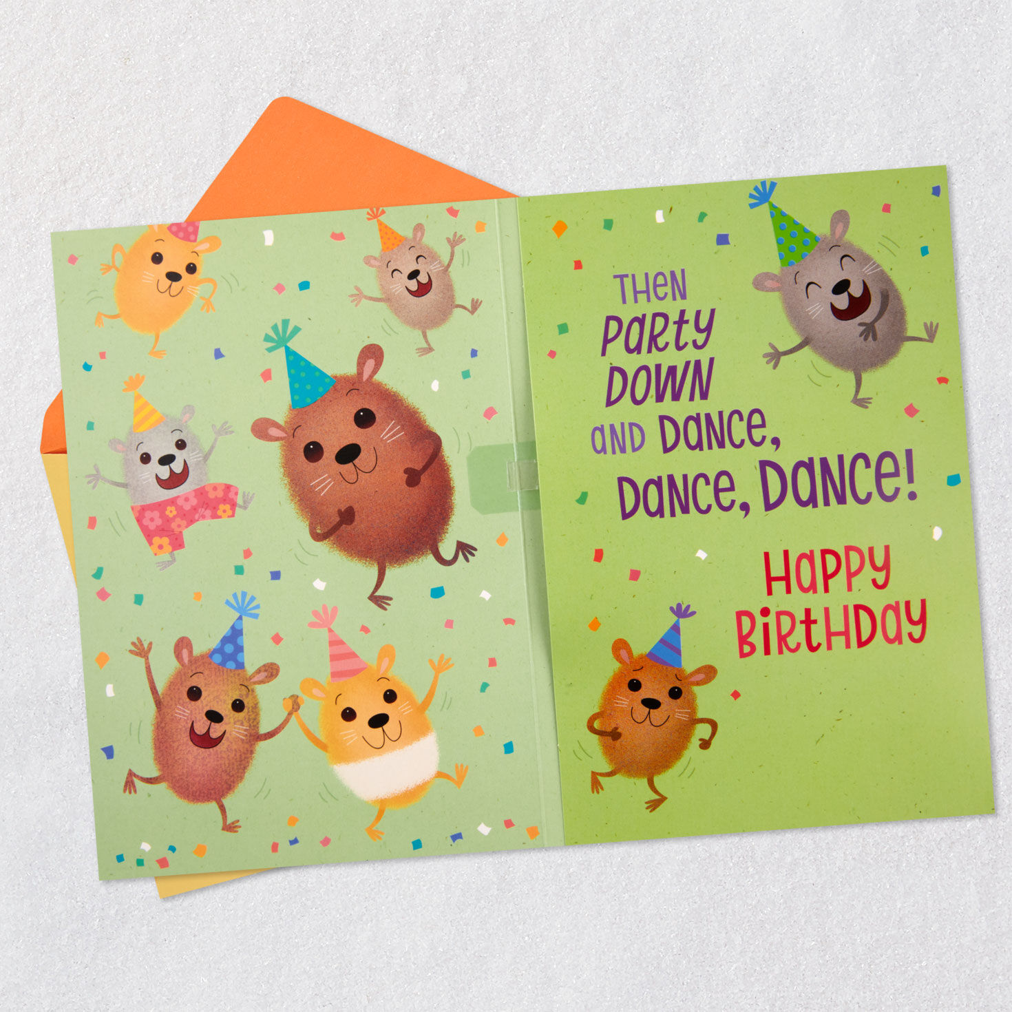 Hamster Dance Funny Musical Card for Kids Open card with envelope image number 3