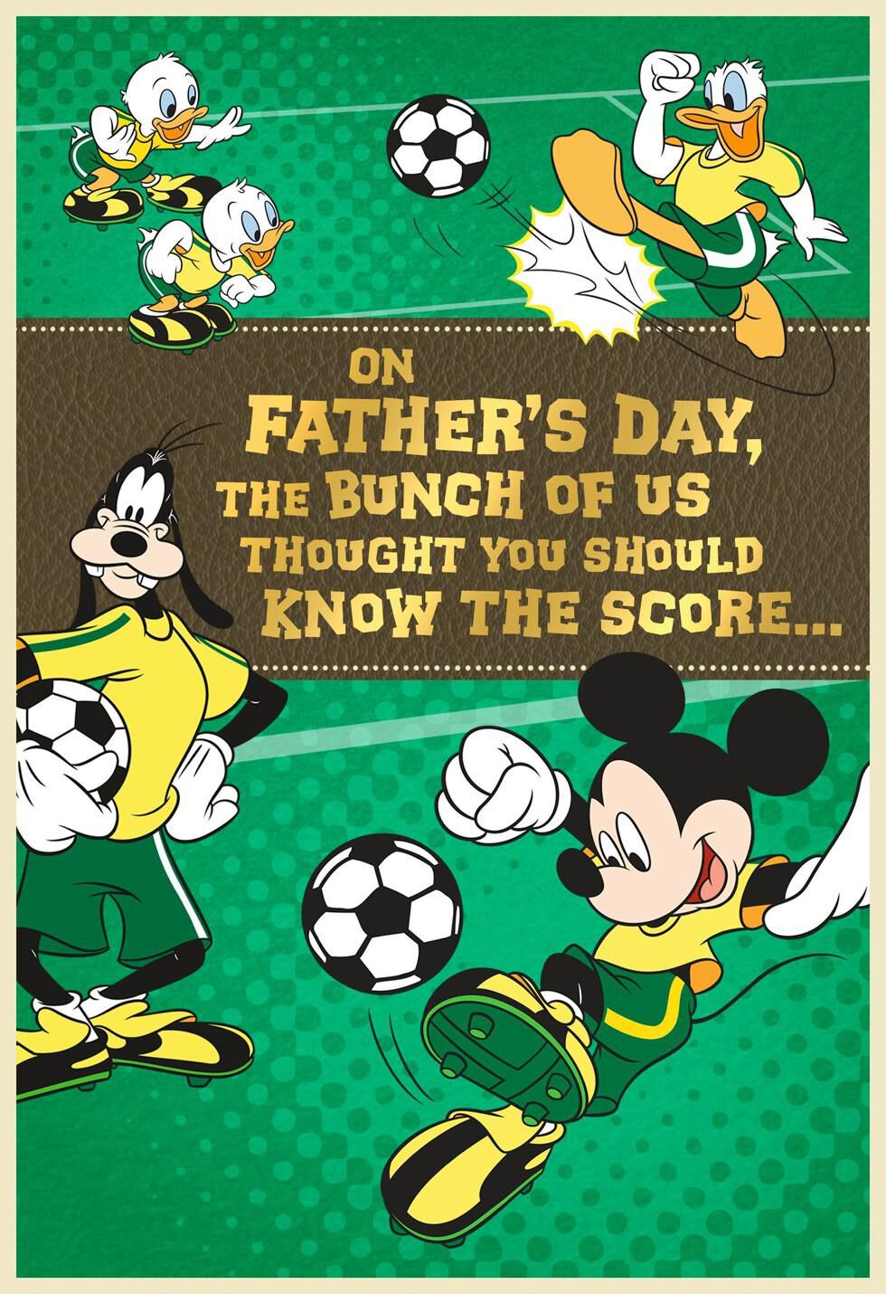 Mickey Mouse Soccer Field Father's Day Card from Grandchildren