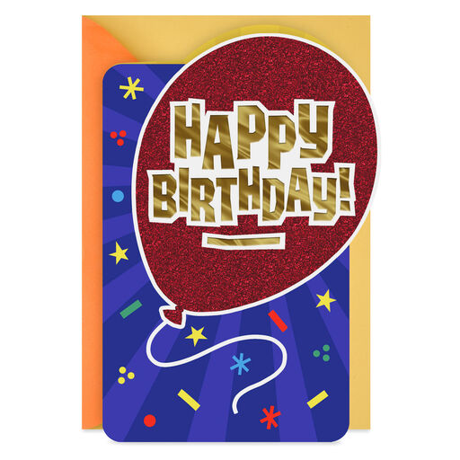 You're Amazing Red Balloon Happy Birthday Card, 