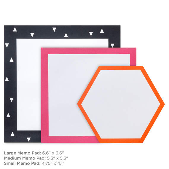 Black, Pink and Orange Memo Pad 3-Pack, , large image number 3