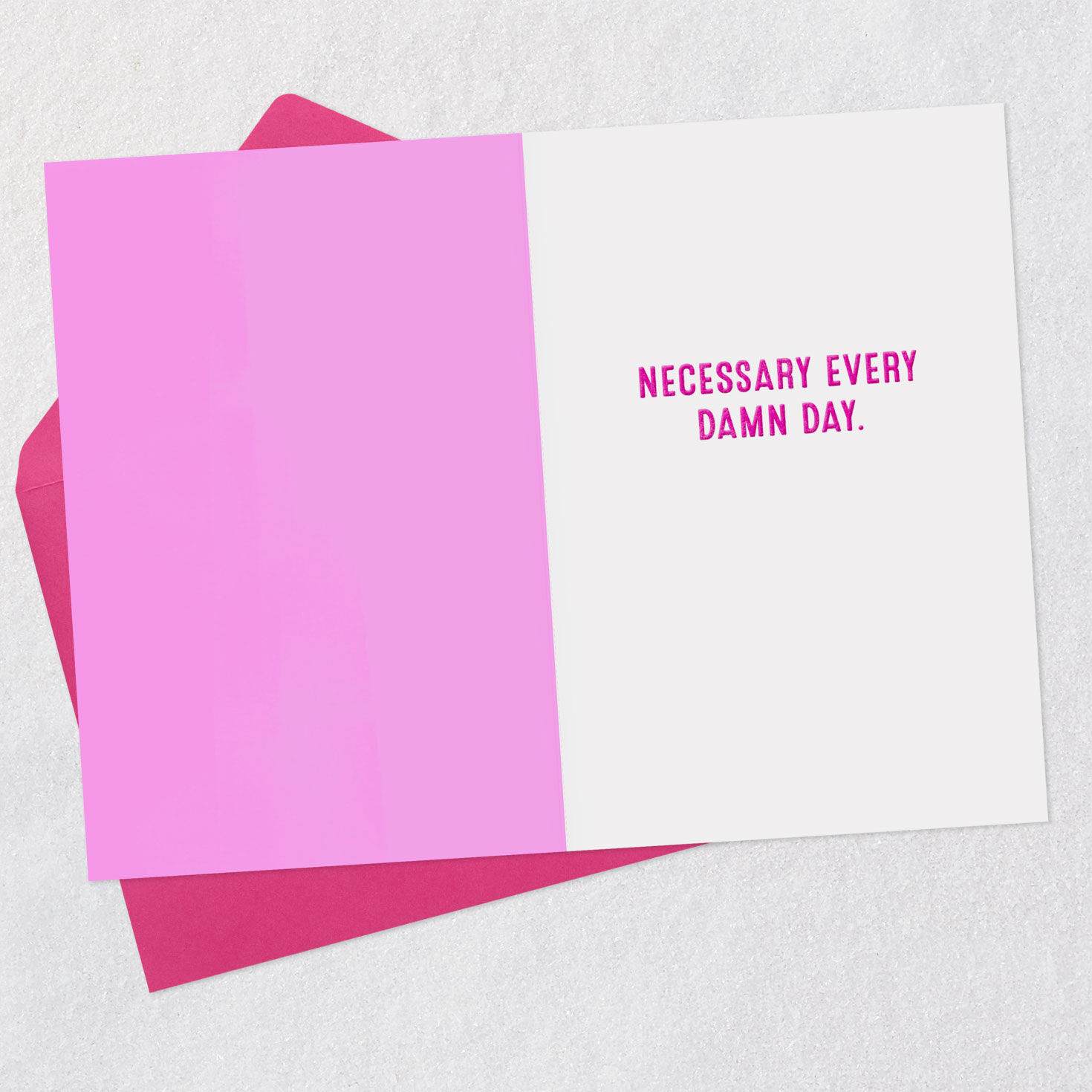 Pink Letterpress Coffee Cup Funny Mother's Day Card Open card with envelope image number 3