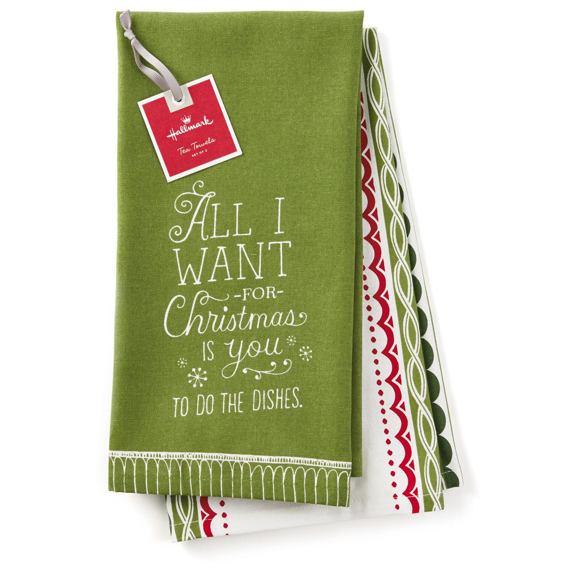 All I Want for Christmas Tea Towels, Set of 2 Kitchen Linens Hallmark