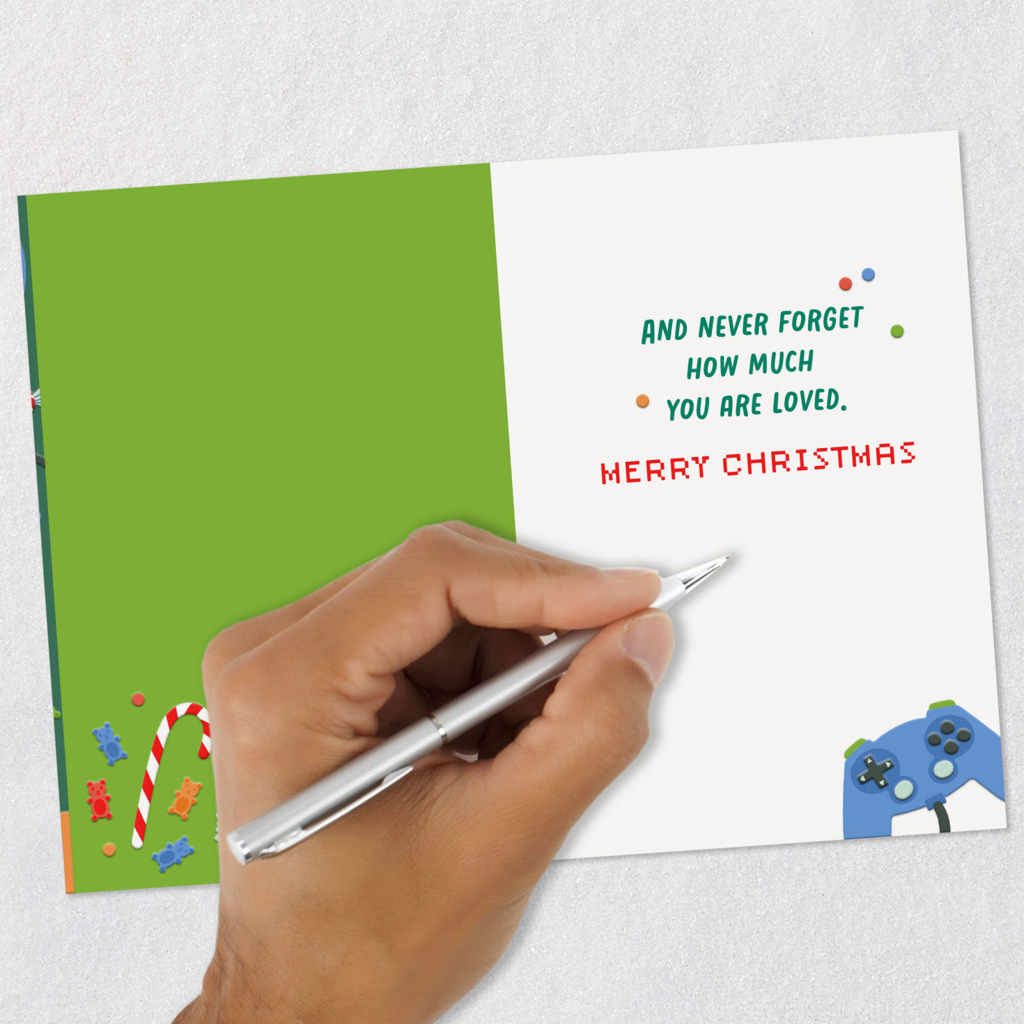 Video Games and Candy Son Christmas Card Signing card image number 6