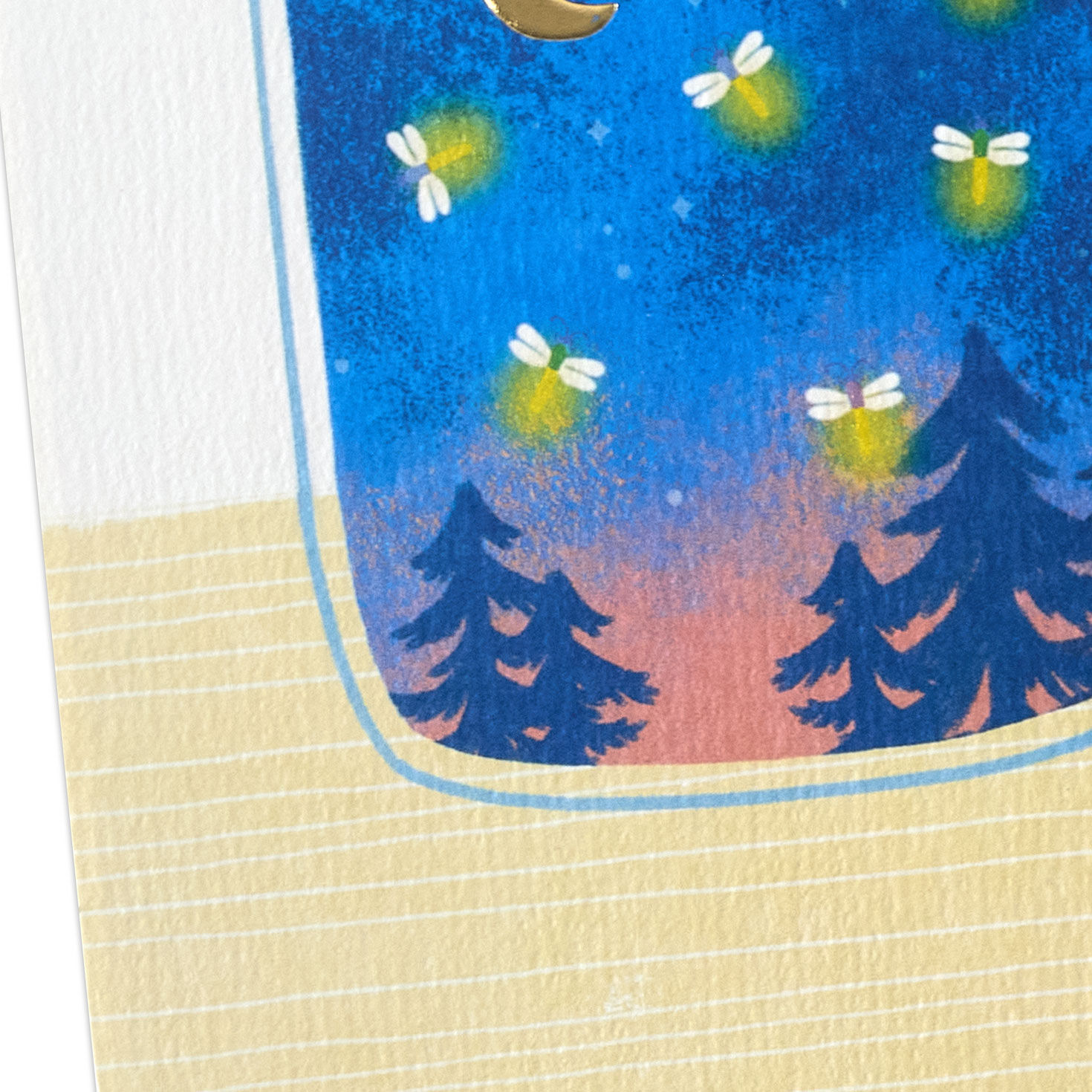 Mason Jar Firefly Forest Scene Blank Card Card Front Detail image number 3