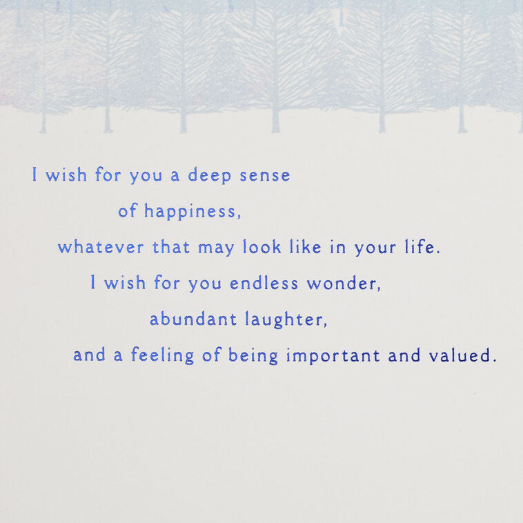 Snowy Trees in Moonlight Daughter Christmas Card Sentiment image number 2