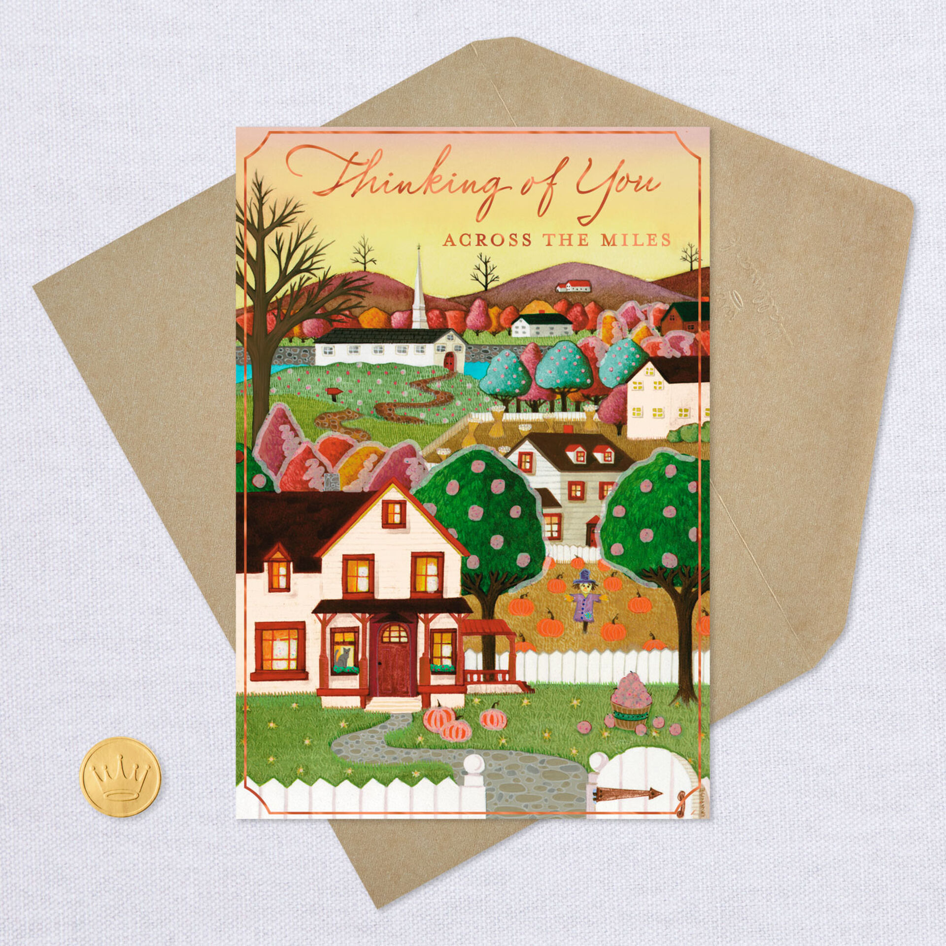 Fall Town Across the Miles Thanksgiving Card Greeting Cards Hallmark