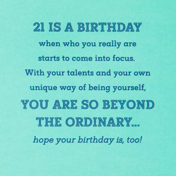 Beyond Ordinary 21st Birthday Card With Badge - Greeting Cards | Hallmark