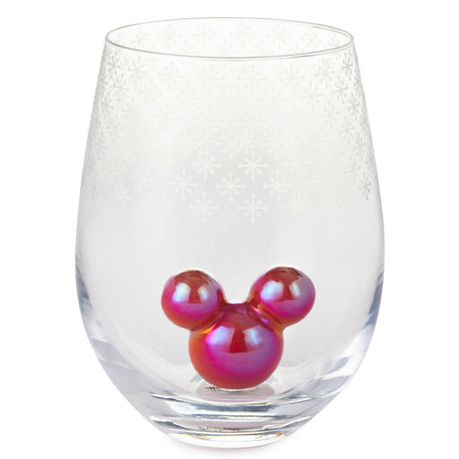 Disney Holiday Mickey Mouse Ears Silhouette Stemless Glass, 16 oz., 