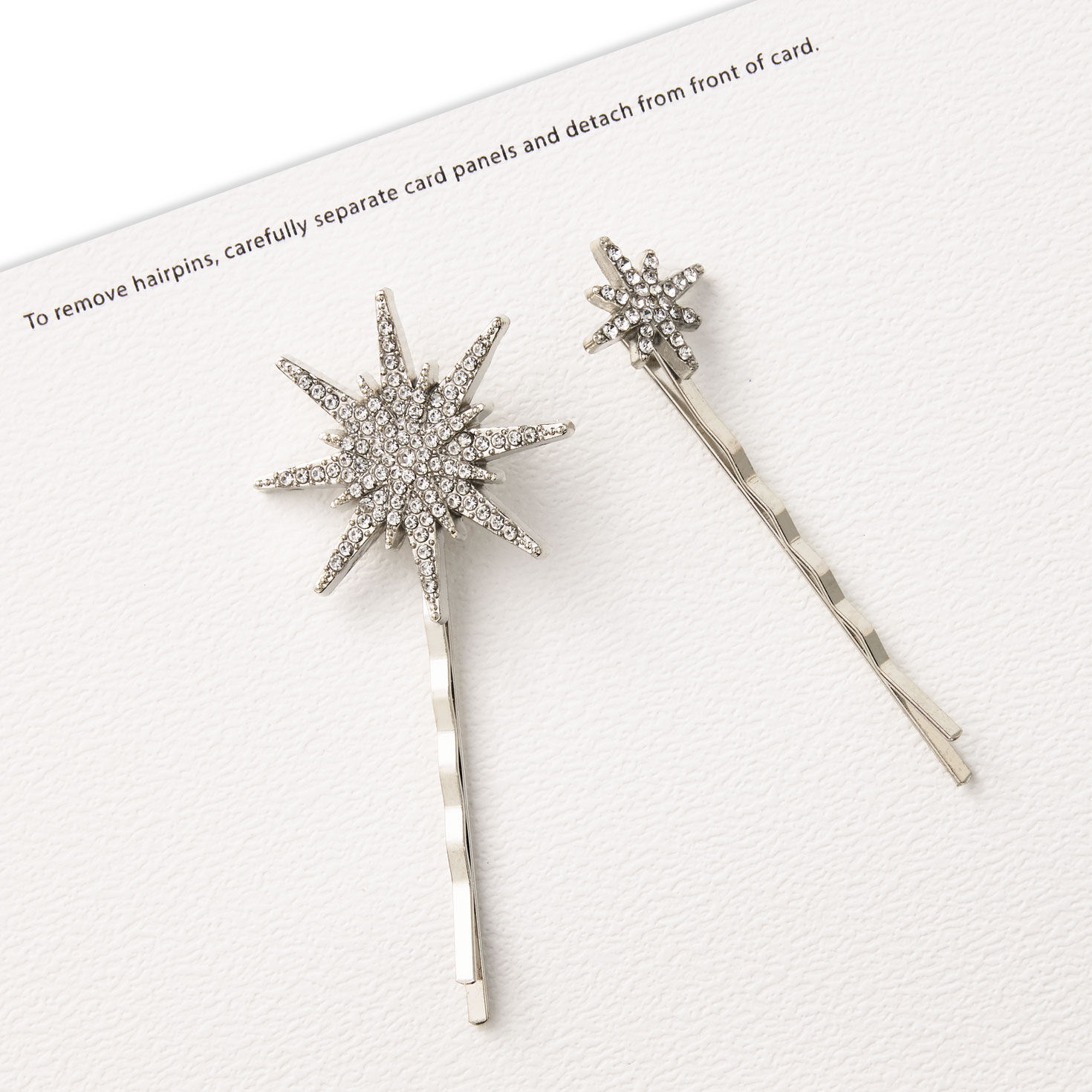 Silver Stars Hair Pins Elegant Christmas Card attachment detail image number 5