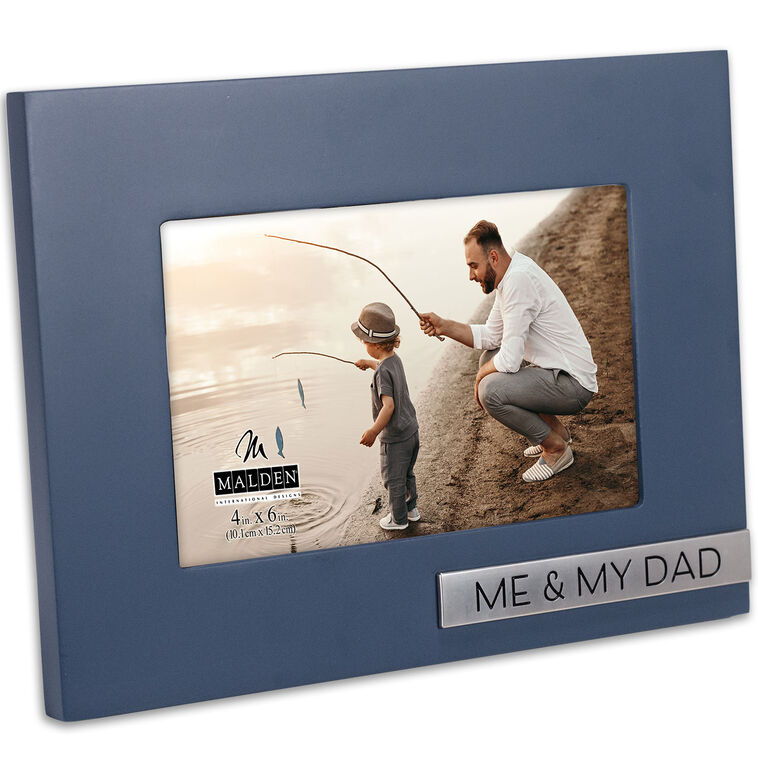 Malden Me & My Dad Navy Wood 4x6 Picture Frame Side image number 2
