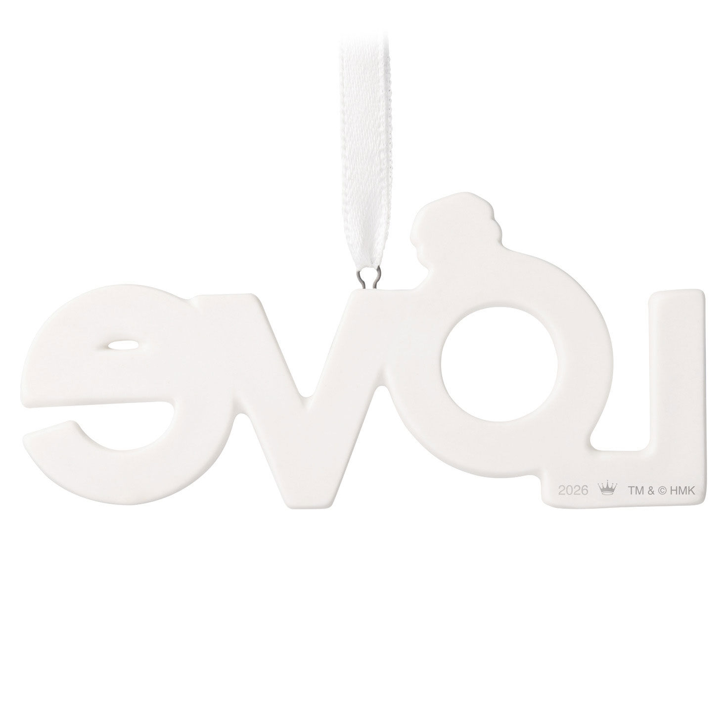 Love Word Art With Ring Keepsake Ornament back image number 6