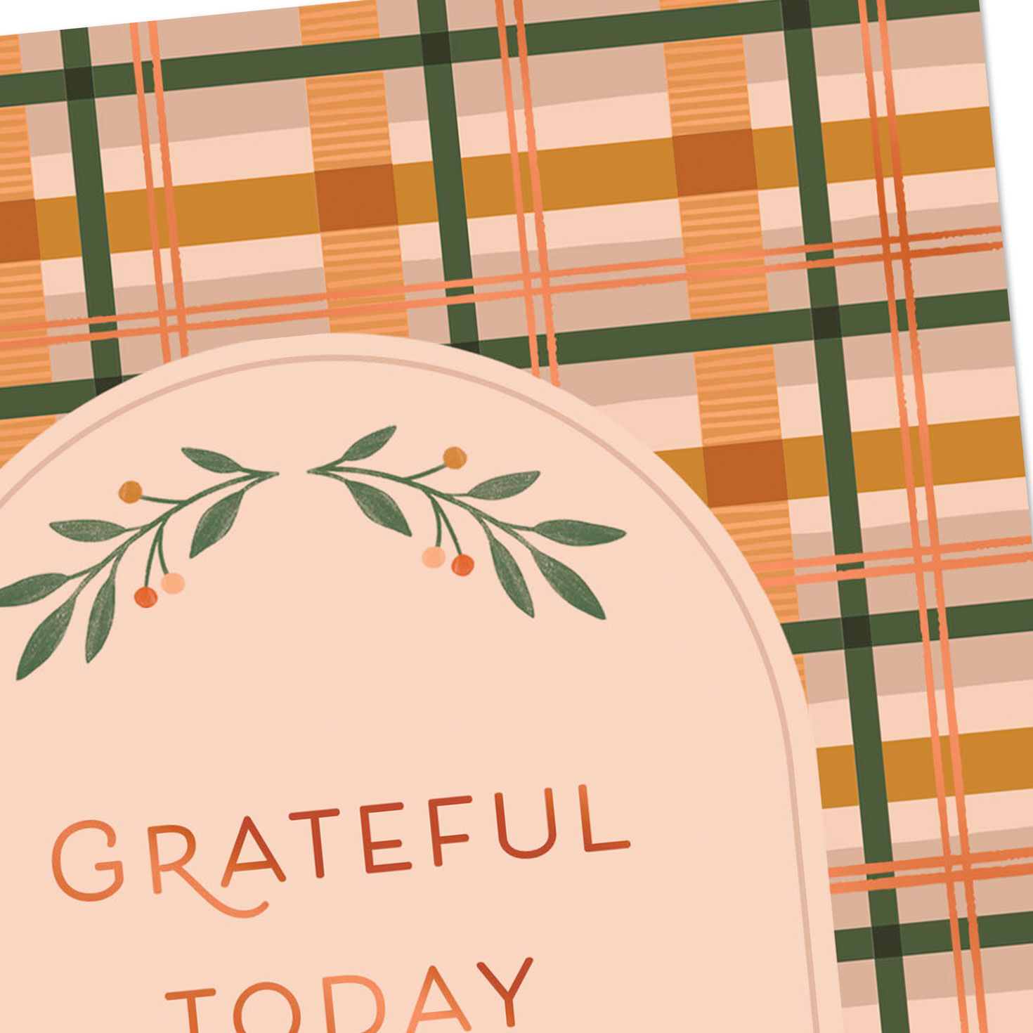 Fall Plaid and Berries Thanksgiving Card Card Front Detail image number 4