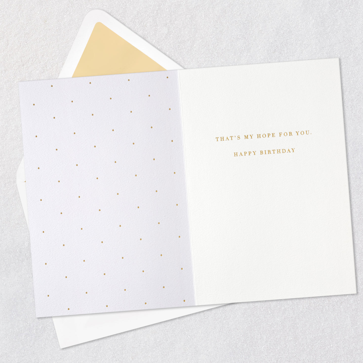 Gold Foil Letters Birthday Card Open card with envelope image number 3