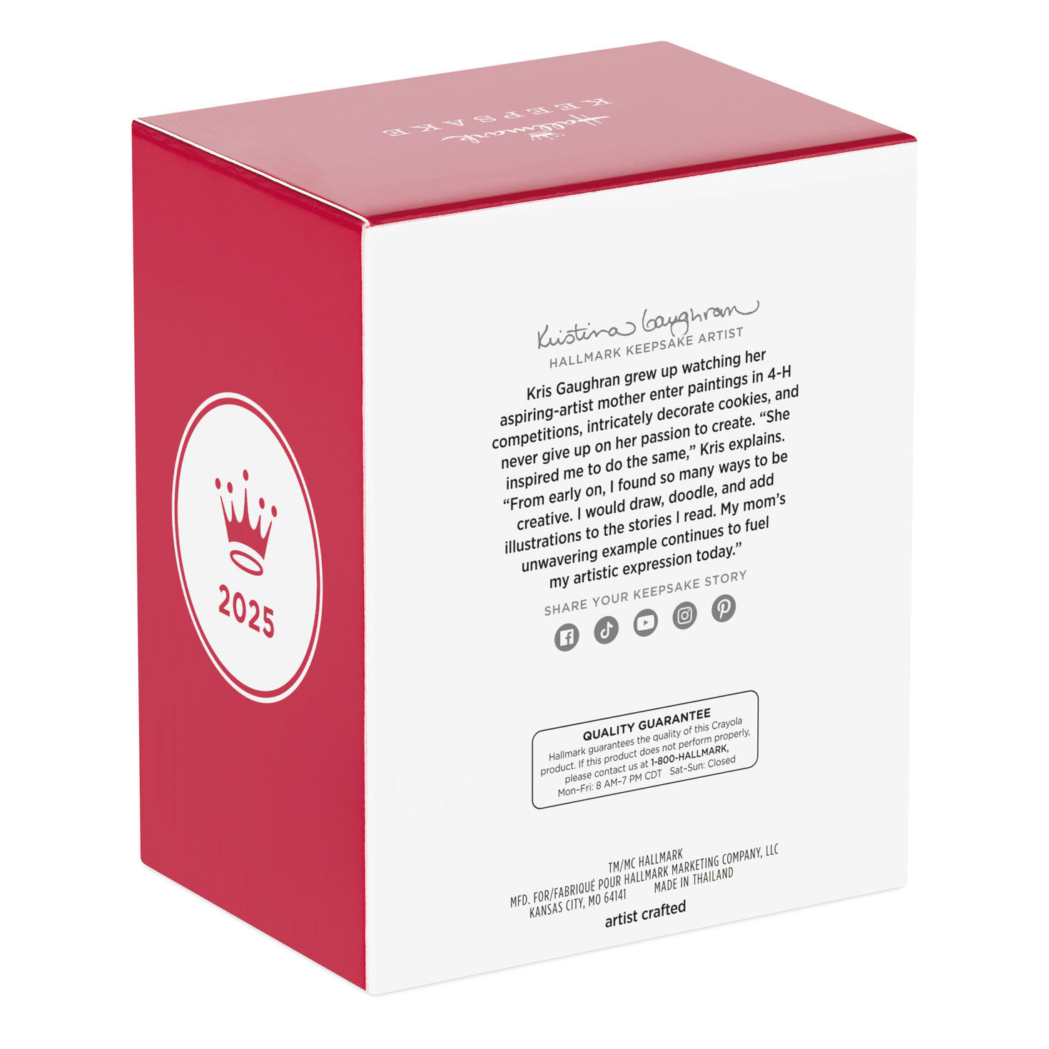 Pink Fairy With Crayon Keepsake Ornament Packaging Back image number 8