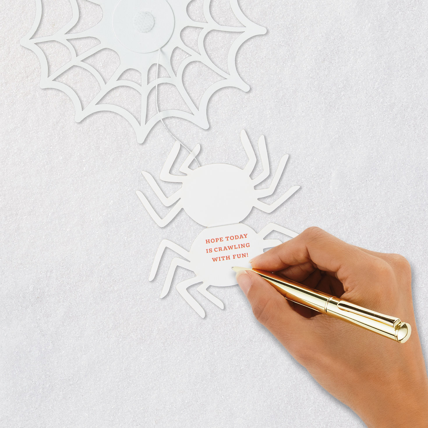 Spider in Web Paper Craft Halloween Card Signing card image number 6