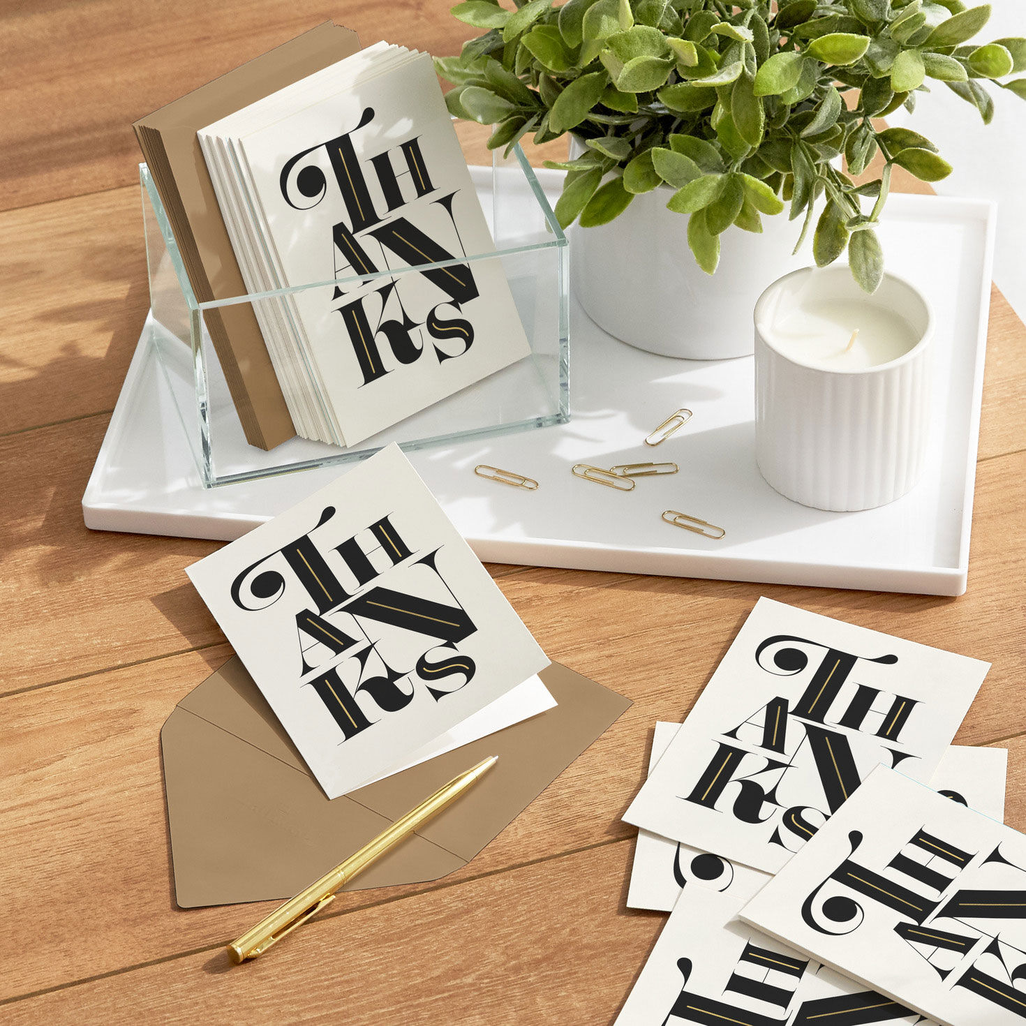 Stylish Black and White Blank Thank You Notes, Pack of 10 for only USD 10.49 | Hallmark