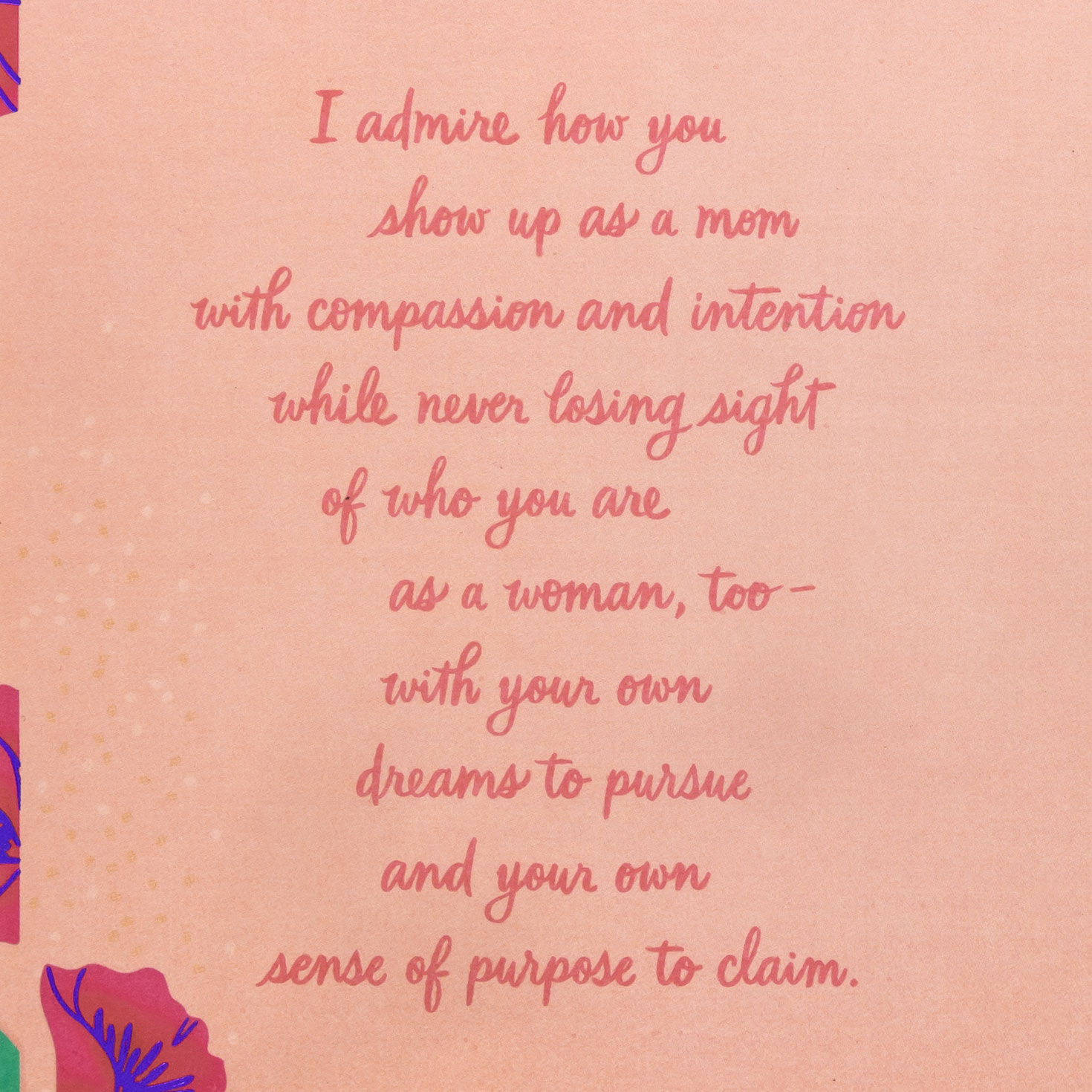 Black Woman With Pink Flowers Mother's Day Card Sentiment image number 2