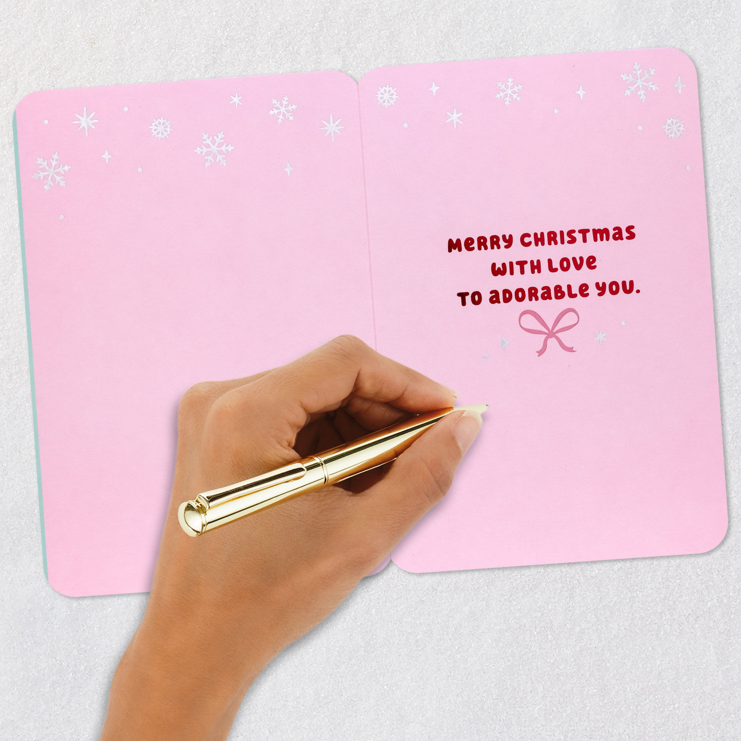 Pink Kawaii Cupcake Christmas Card for Granddaughter Signing card image number 6