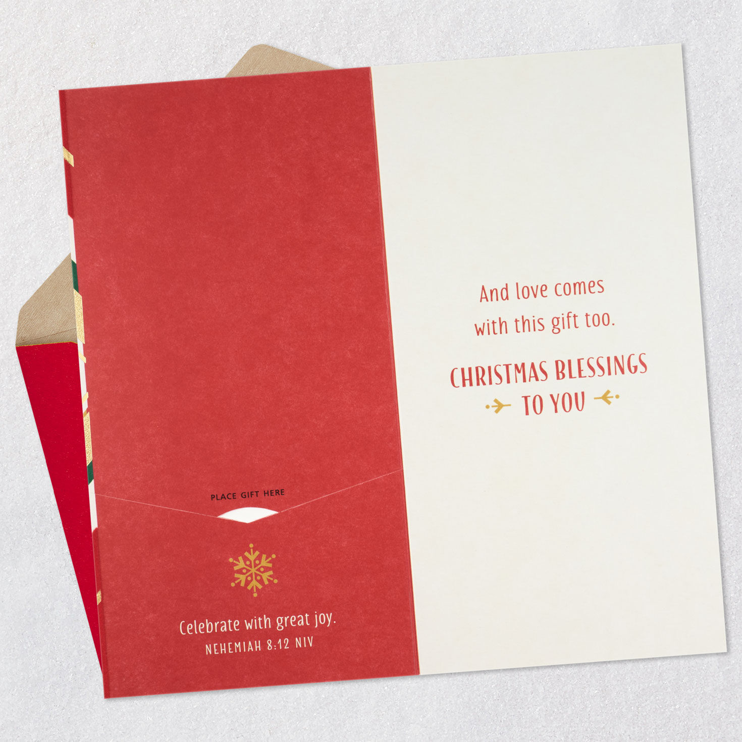 Geometric Religious Money Holder Christmas Card Open Card with Envelope image number 4