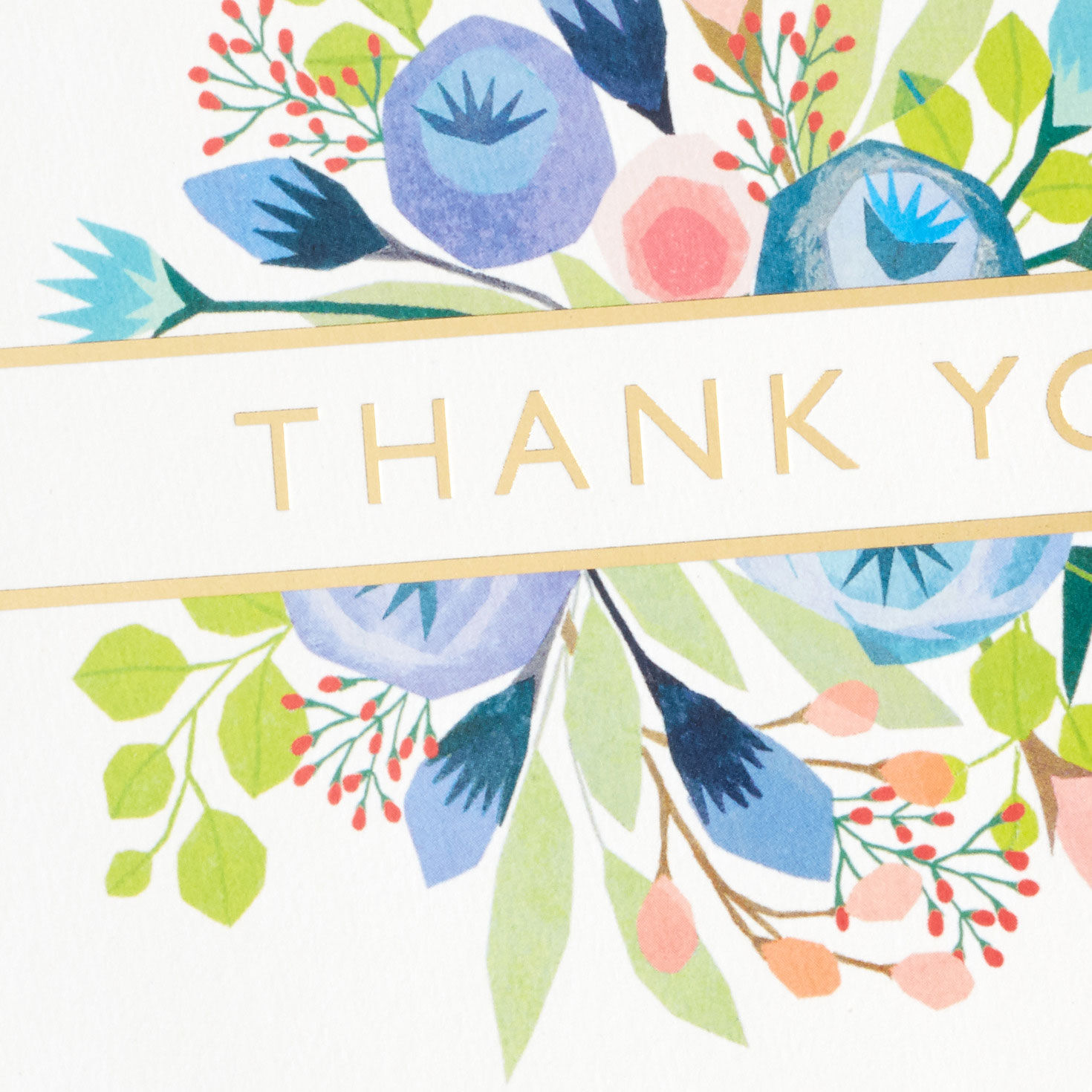 Folk-Art Floral Assorted Blank Thank-You Notes, Box of 36