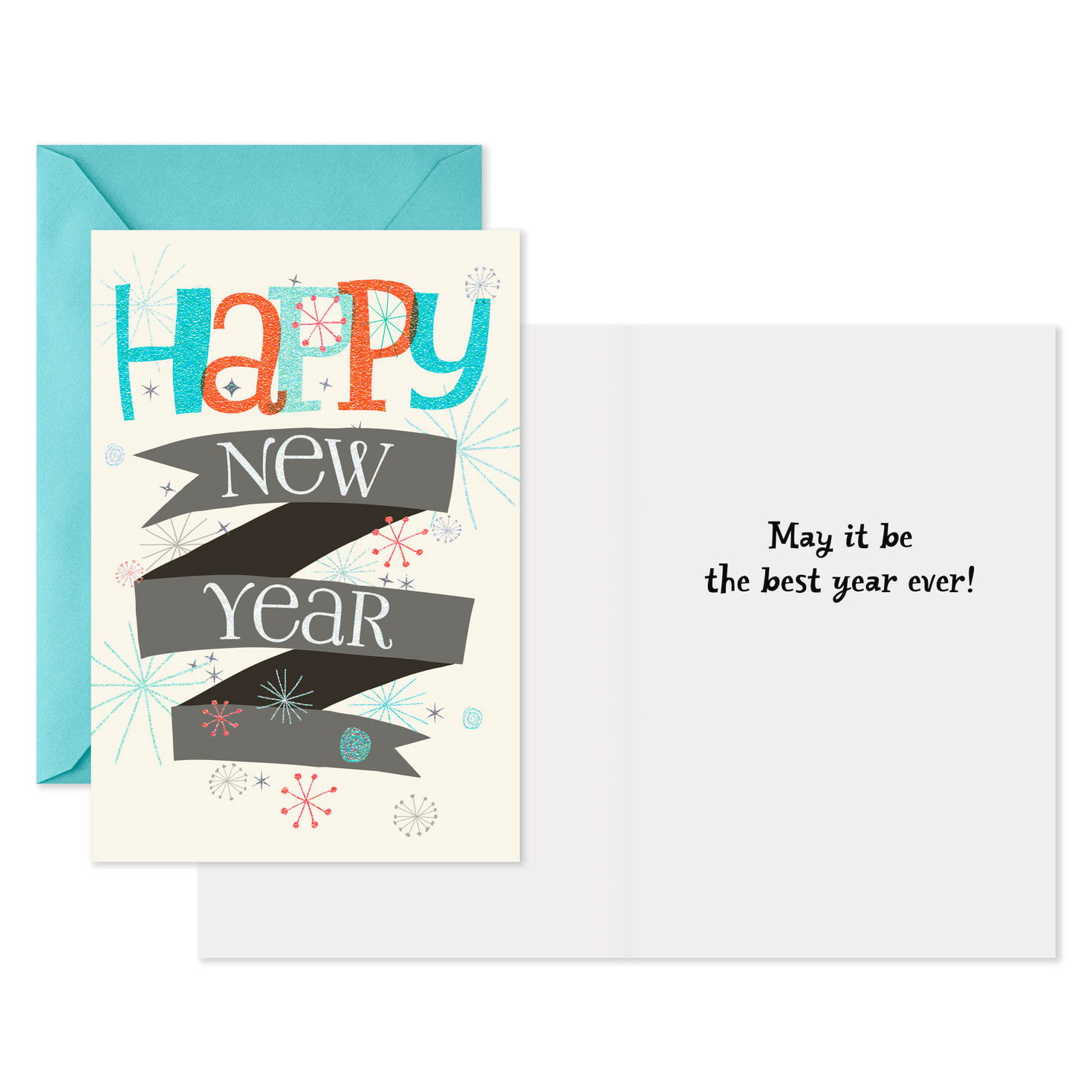 Banner and Confetti New Year&rsquo;s Cards, Pack of 6, , large image number 2